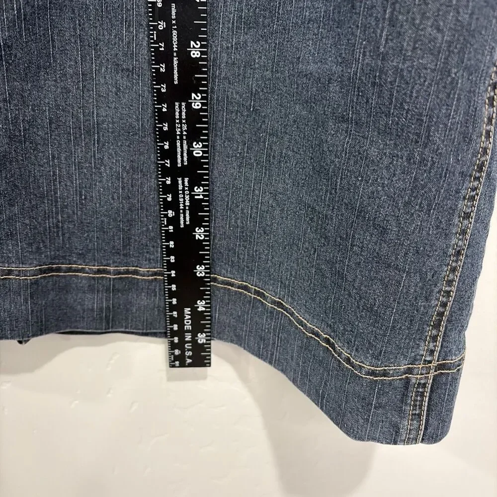 VTG Y2K SWAK Jeans Denim Maxi Skirt Womens 20 Dark Wash Utility Cargo Long